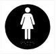Plaque en relief et braille toilettes Femmes - diam 10cm
