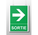 Panneau Sécurité Sortie flèche droite - 300 x 250 mm