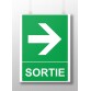 Panneau rectangulaire de sécurité Sortie flèche droite - 300 x 250 mm