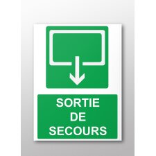 Panneau rectangulaire de sécurité Sortie de secours