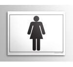 Plaque gravée - Toilettes picto Femme - 10x14cm