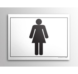 Plaque gravée - Toilettes picto Femme - 10x14cm