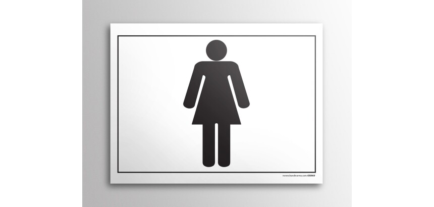 Plaque gravée - Toilettes picto Femme - 10x14cm