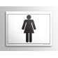 Plaque gravée - Toilettes picto Femme - 10x14cm