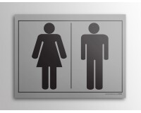 Plaque gravée - picto homme femme  WC 10x14cm
