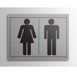 Plaque gravée - picto homme femme  WC 10x14cm