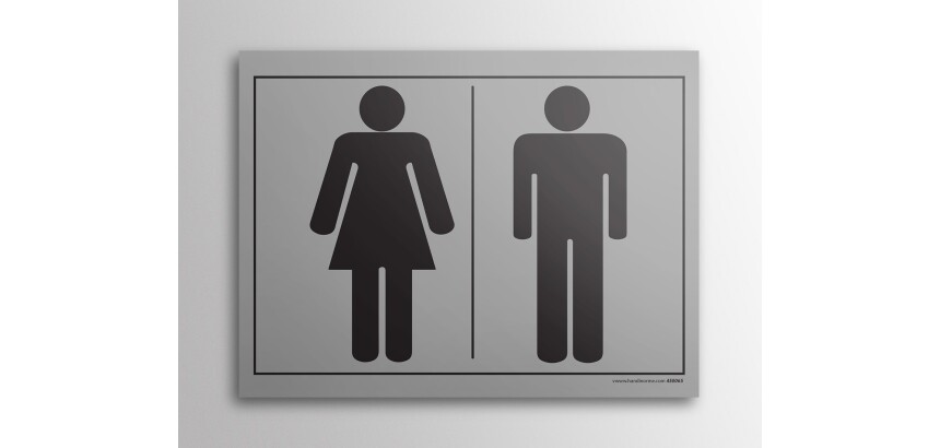 Plaque gravée - picto homme femme  WC 10x14cm