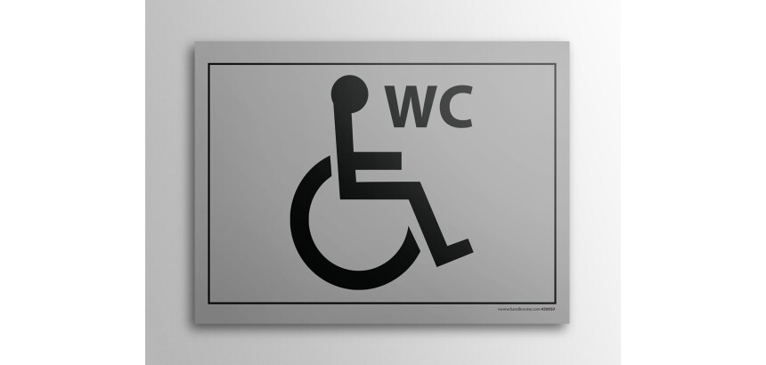 Plaque Gravée - WC pour PMR - 10x14cm