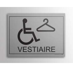 Plaque gravée Vestiaire + picto PMR