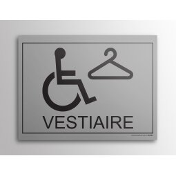 Plaque gravée Vestiaire + picto PMR