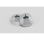 Pictogramme rond de porte - Douche-  83mm - Acier brossé
