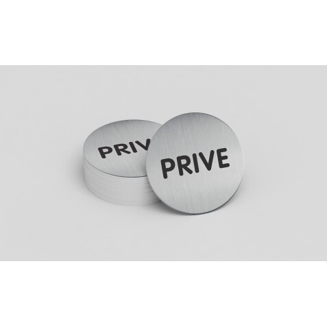 Pictogramme rond - Privé - 83 mm - Acier