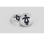 Plaque de porte - Toilettes Dames - diam : 83mm - acier
