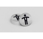 Plaque de porte - Toilettes Messieurs- diam : 83mm  - acier