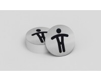 Plaque de porte - Toilettes Messieurs- diam : 83mm  - acier