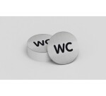 Plaque de porte ronde WC ALu brossé - 83 mm