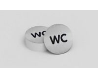 Plaque de porte ronde WC ALu brossé - 83 mm