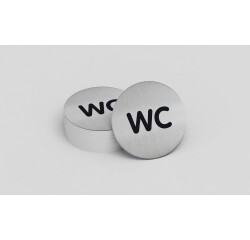 Plaque de porte ronde WC ALu brossé - 83 mm