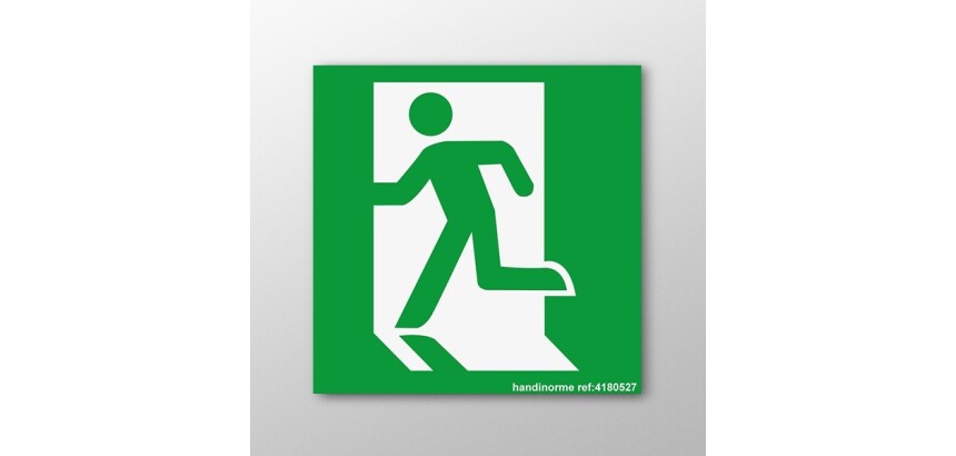 Panneau d'évacuation ISO EN 7010 - Sortie de secours (à gauche) - E001