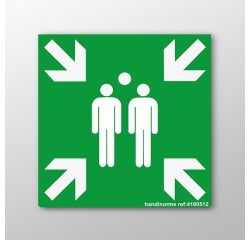 Pictogramme ISO EN 7010 - Point de rassemblement après évacuation - E007   - 250 x 250 - PVC