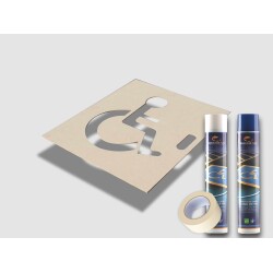 Kit stationnement PMR SLIKA : pochoir + peinture + ruban de masquage