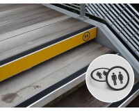 Lettrage adhésif pour contremarche WC