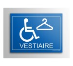 Plaque gravée Vestiaire + picto PMR