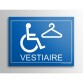 Plaque gravée Vestiaire + picto PMR