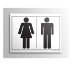Plaque gravée - picto homme femme  WC 10x14cm