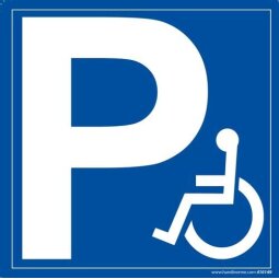 Panneau signalétique P + symbole Handicapé