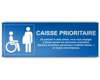 Panneau Caisse Prioritaire - vinyle - 350 x 125 mm