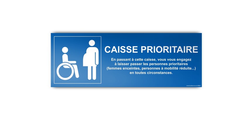 Panneau Caisse Prioritaire - vinyle - 350 x 125 mm