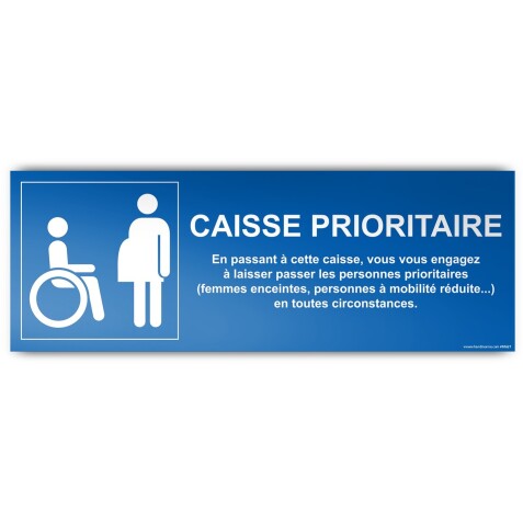 Panneau Caisse Prioritaire - vinyle - 350 x 125 mm