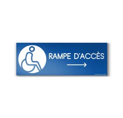 Panneau Design Rampe d'accès Flèche droite Picto PMR