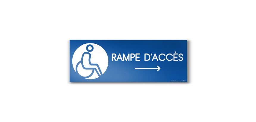 Panneau Design Rampe d'accès Flèche droite Picto PMR