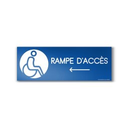 Panneau Design - Rampe d'accès - Flèche gauche + Picto Handicapé