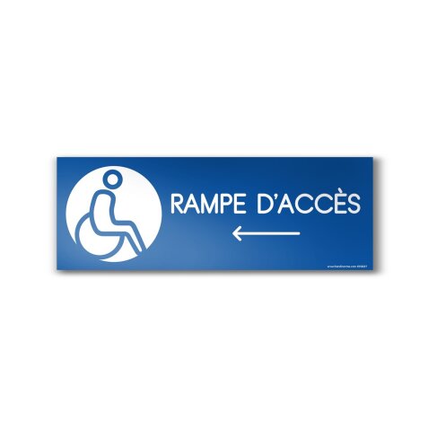 Panneau Design - Rampe d'accès - Flèche gauche + Picto Handicapé