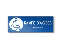 Panneau Design - Rampe d'accès Flèche gauche - Picto PMR