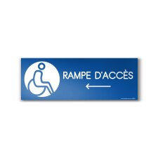 Panneau Design - Rampe d'accès Flèche gauche - Picto PMR