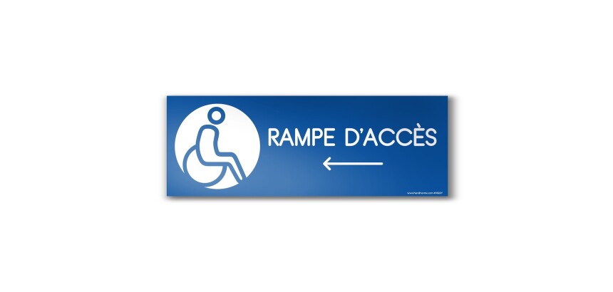 Panneau Design - Rampe d'accès Flèche gauche - Picto PMR