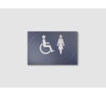 Panneau Picto PMR et FEMME en relief et braille