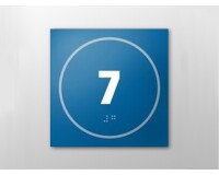 Plaque de porte NUMERO 7 - relief et braille