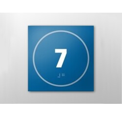 Plaque de porte NUMERO 7 - relief et braille