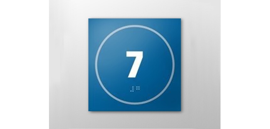 Plaque de porte NUMERO 7 - relief et braille