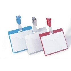 Porte-badges avec clip métallique - par 25  - Rouge
