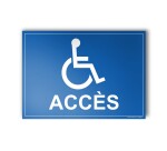 Plaque gravée Accès avec Picto PMR