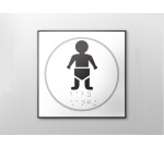 Plaque de porte BEBE NURSERIE - relief et braille