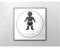 Plaque de porte BEBE NURSERIE - relief et braille