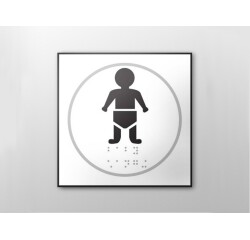 Plaque de porte BEBE NURSERIE - relief et braille