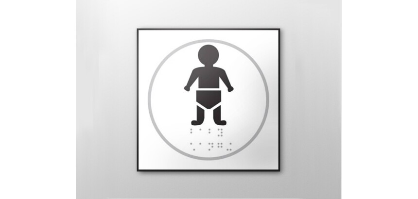 Plaque de porte BEBE NURSERIE - relief et braille